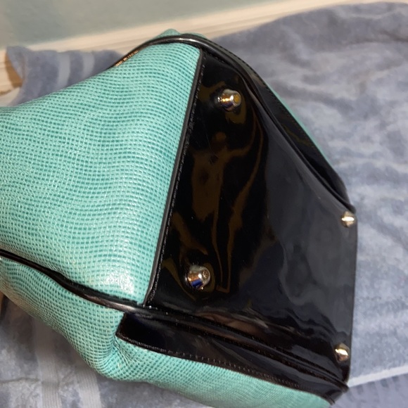 EUC Beijo Bag textured Blue Shoulder Satchel Hand Purse Tote - Picture 16 of 16